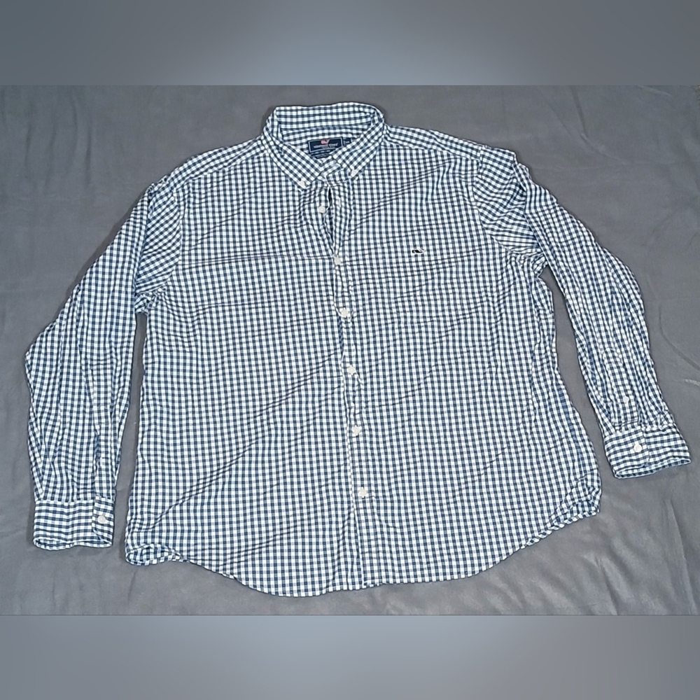 Vineyard Vines Men's Blue Checkered Shirt XXL